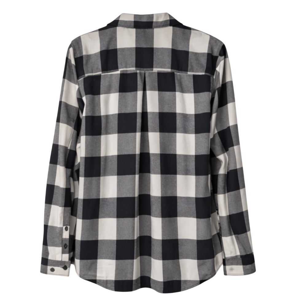 Eddie Bauer Womens Black White‎ Buffalo Plaid Button Down Shirt Large - Picture 2 of 6